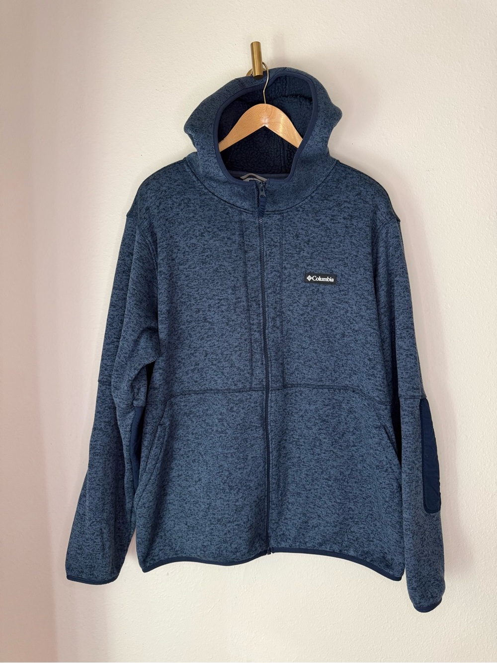 Columbia Full Zip Fleece Hoodie Blue size XXL Outdoor Jacket Hooded Sweatshirt